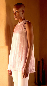 Mauve Pearl Embroidered Top