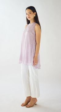 Mauve Pearl Embroidered Top