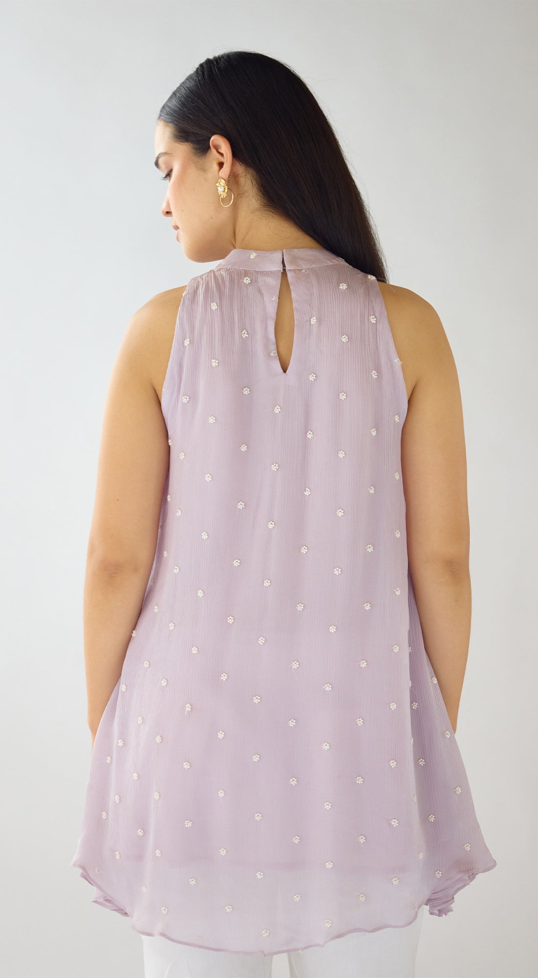 Mauve Pearl Embroidered Top