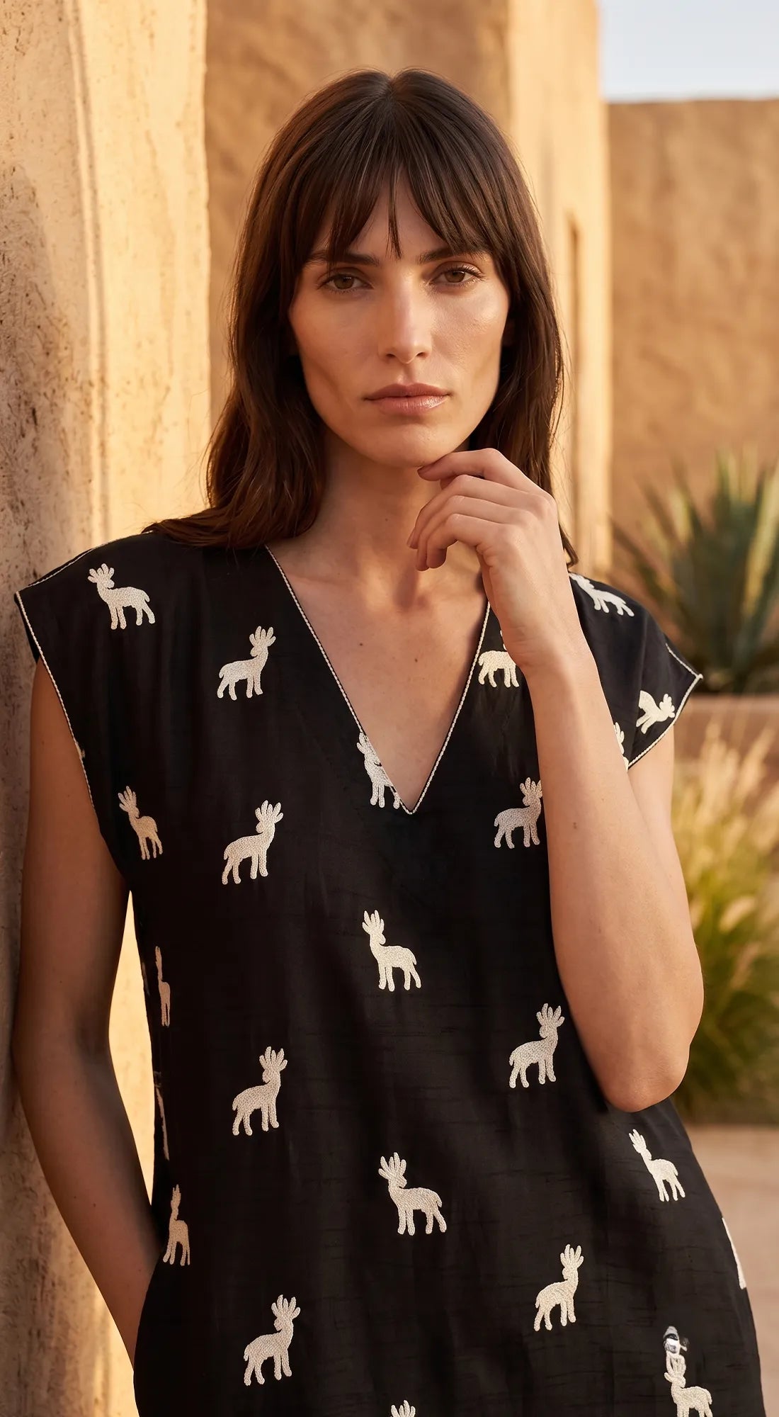 BLACK ORGANZA ANIMAL PRINT TUNIC 2