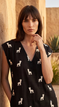 BLACK ORGANZA ANIMAL PRINT TUNIC 2