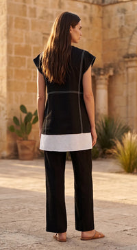BLACK ORGANZA ANIMAL PRINT TUNIC 3