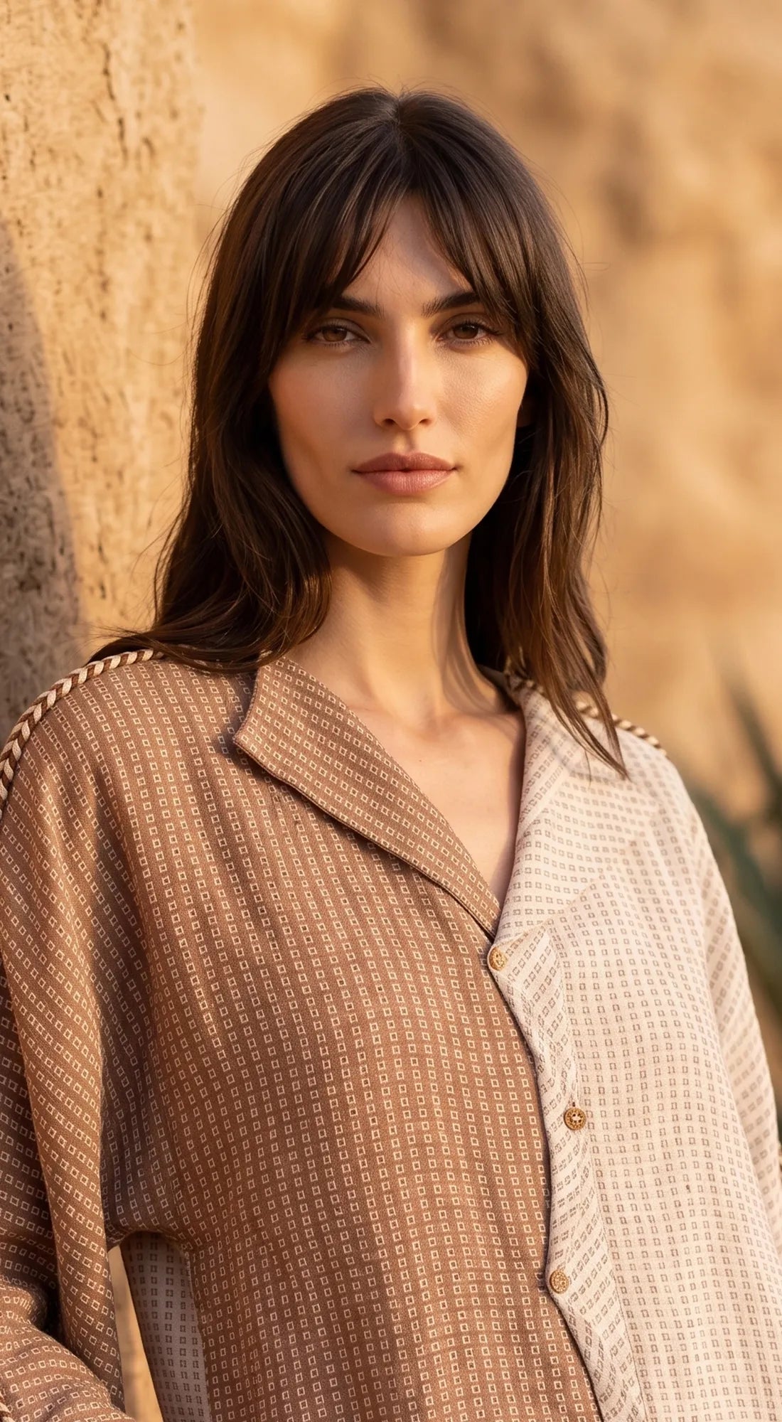 IVORY COTTON JUTE COLORBLOCK SHIRT 2