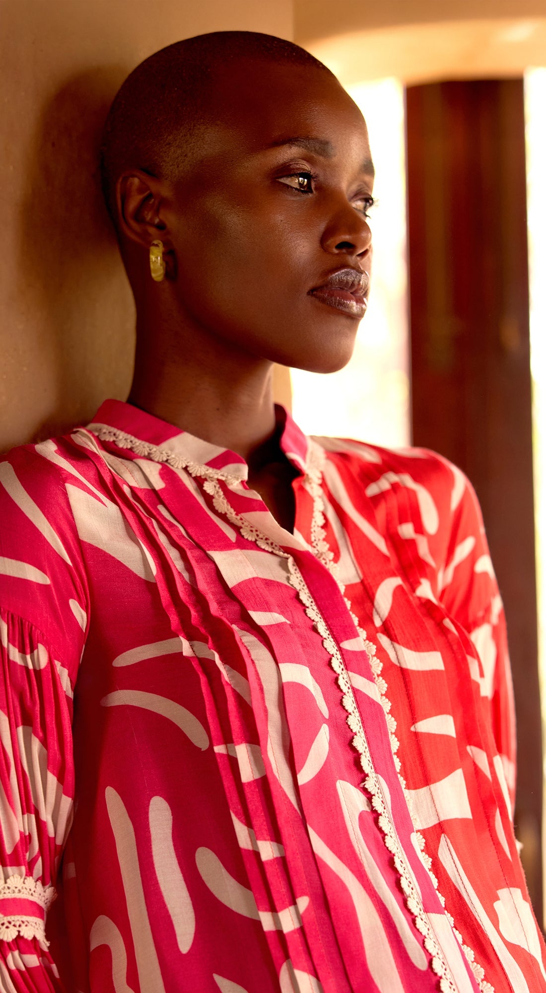 Pink Abstract Print Muslin Tunic