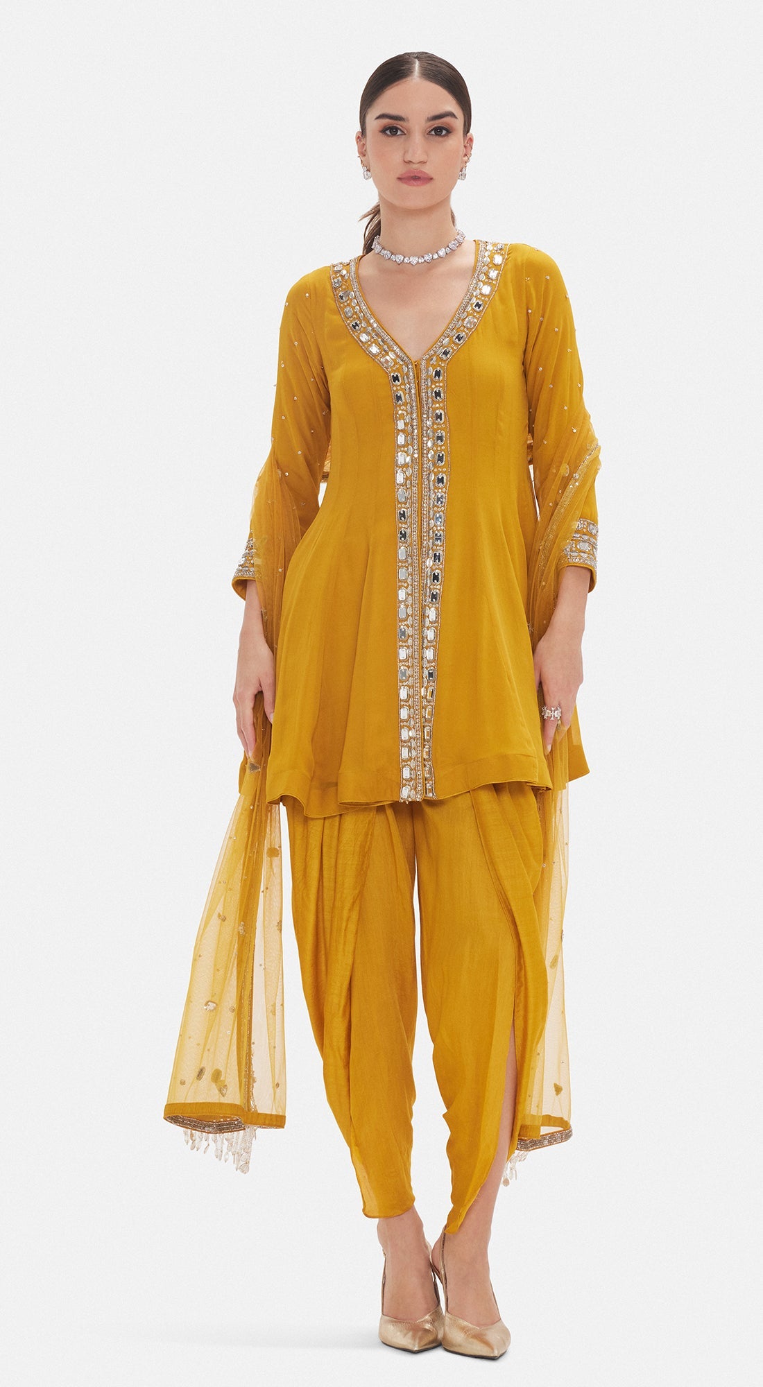 The Marigold Honey Dhoti Set