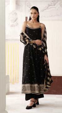 THE MAJESTIC OBSIDIAN ANARKALI SET