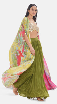 The Olive Oasis Cape Set