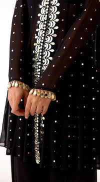 Black Mukaish Georgette Dhoti Set