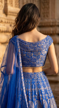 Purple Banarasi Embroidered Lehenga Set