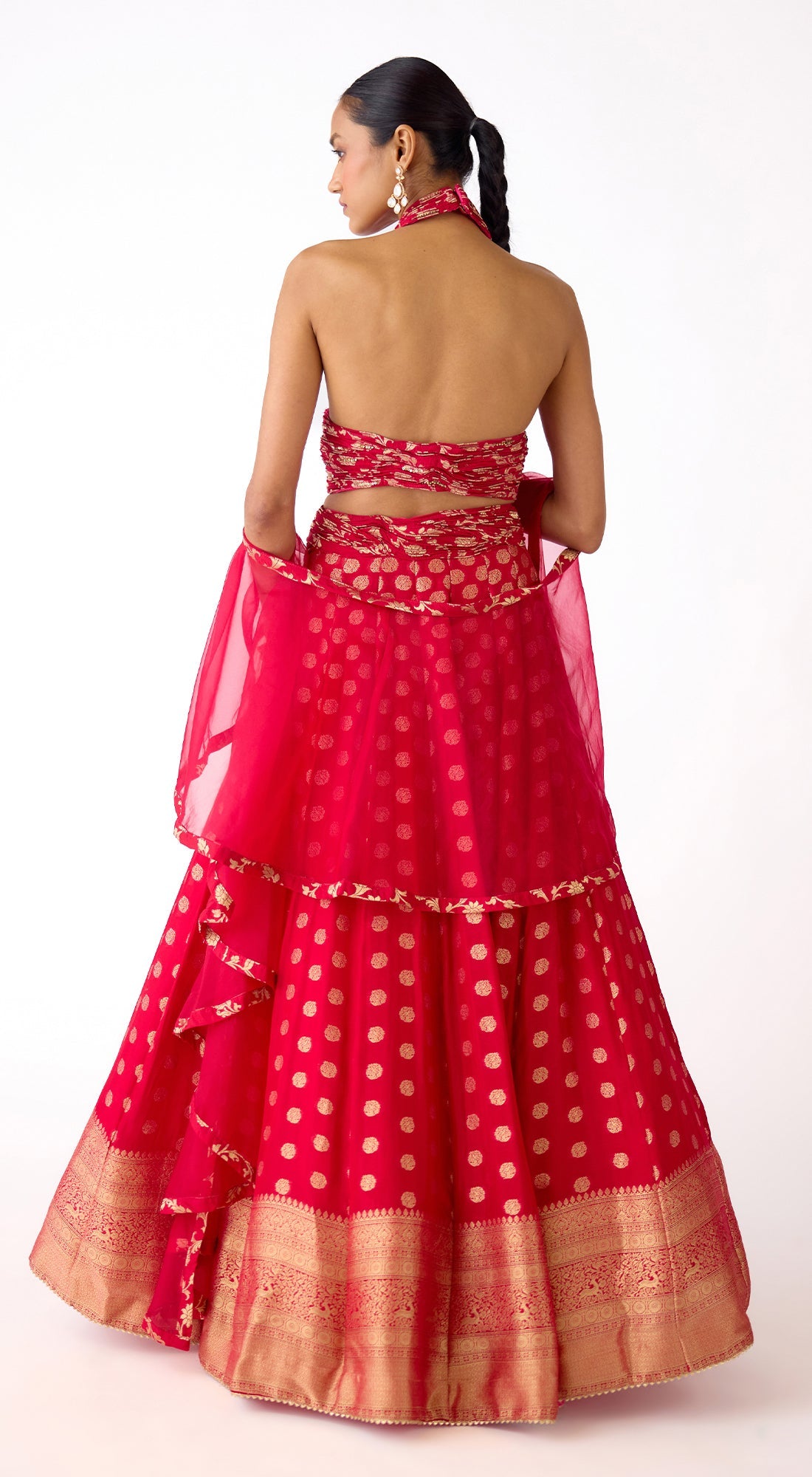 Red Banarasi Lehenga Set