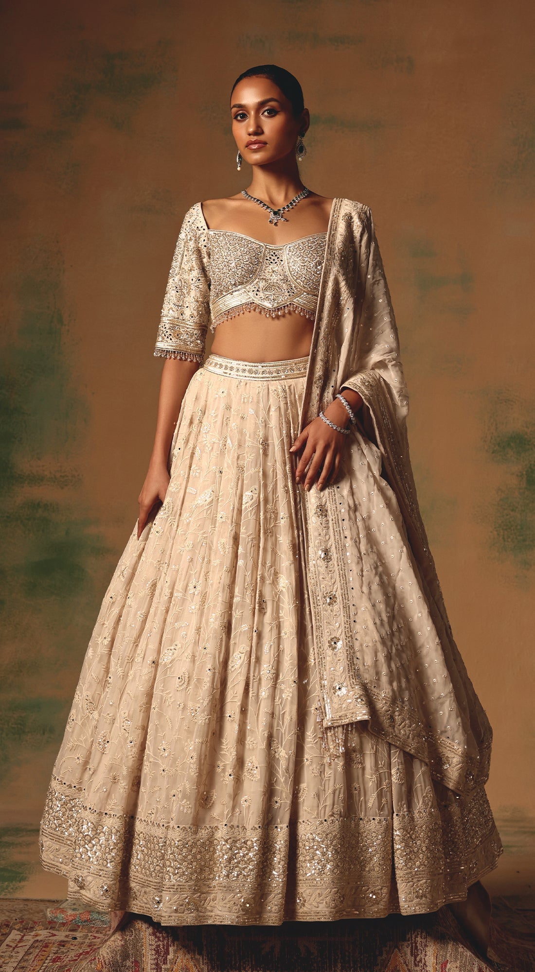 The Dream in Ivory Dust Lehenga