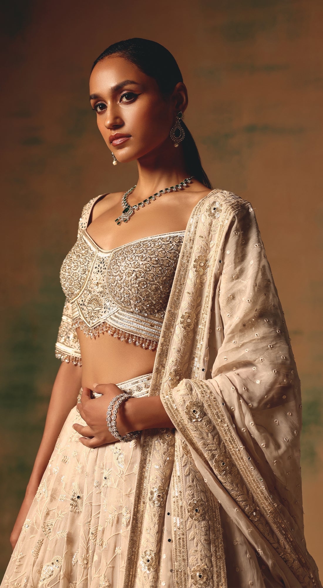 The Dream in Ivory Dust Lehenga