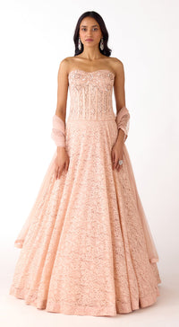 The Gentle Camillia Corset & Lehenga Set