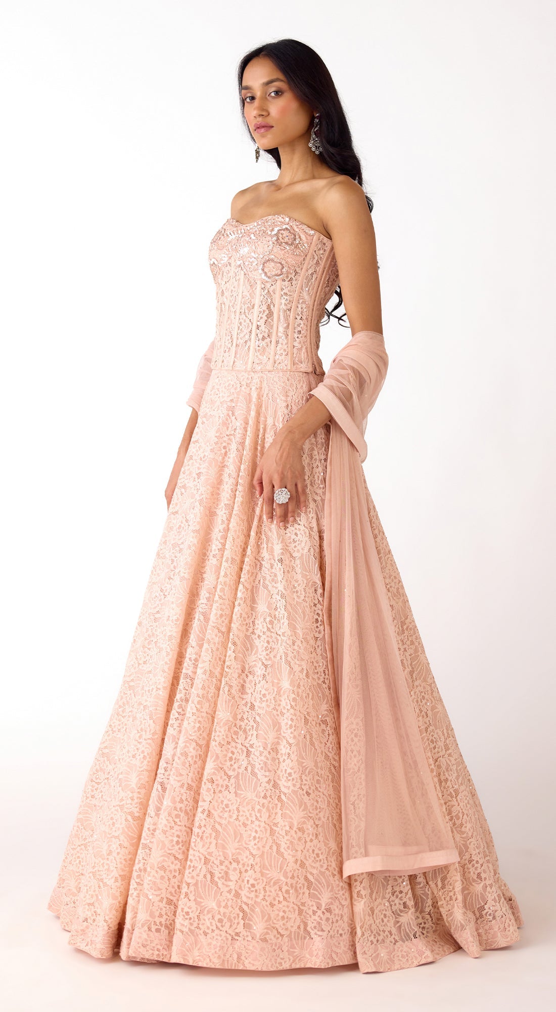The Gentle Camillia Corset & Lehenga Set