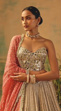 The Ivory & Amber Corset Lehenga