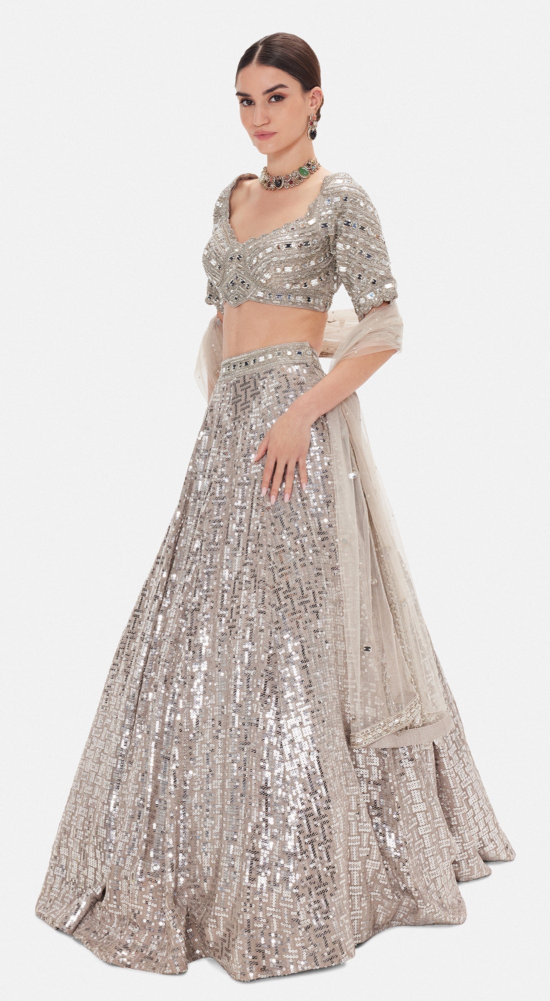 The Silver Odyssey Lehenga