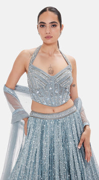 The Ice Comet Corset & Lehenga Set