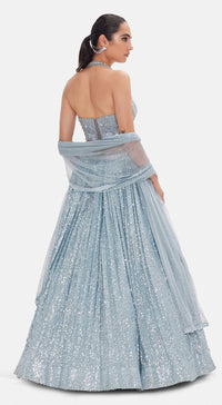 The Ice Comet Corset & Lehenga Set