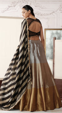 THE ROYAL BLACK OMBRE LEHENGA SET