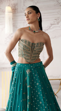 THE ROYAL TEAL LEHENGA