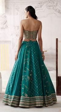 THE ROYAL TEAL LEHENGA