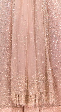 Pink Sequins Net Embroidered Lehenga Set