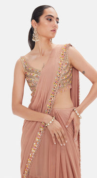 The Muted Peach Saree Set