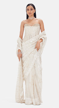 The White Lily Corset & Saree Set