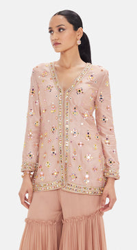 The Rose Champagne Sharara Set