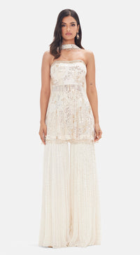 The White Rose Petal Sharara Set