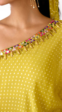 Yellow Chinon Sharara Set