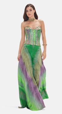 The Solstice Stripe Corset & Sharara Set