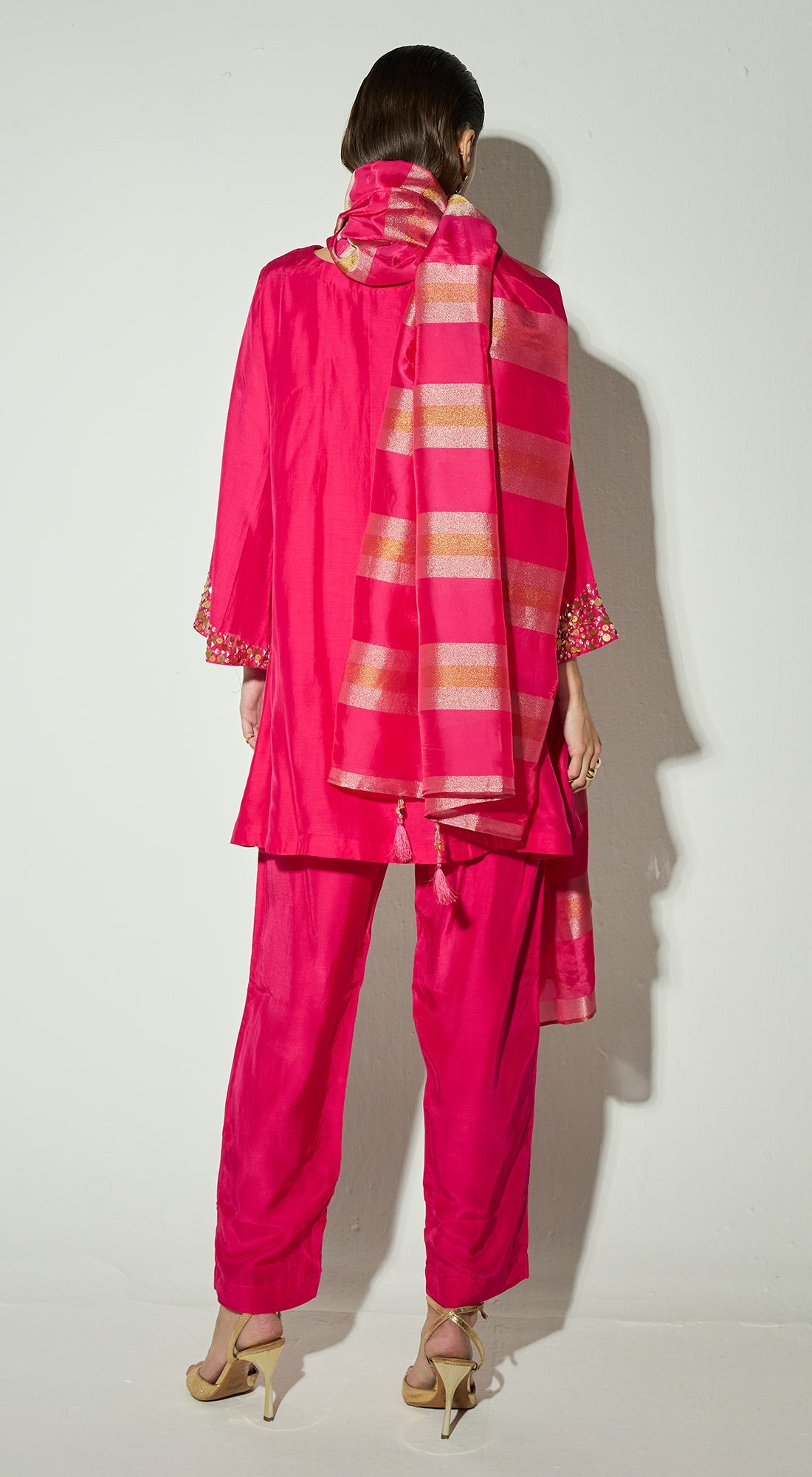 Rani-Pink Silk Embellished Co-ord Set