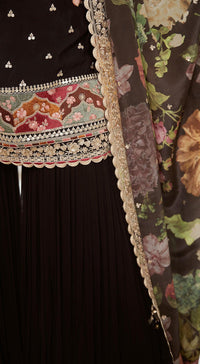 Black Georgette Gharara Set