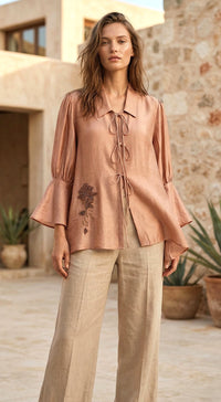 Pink Cotton Silk Shirt