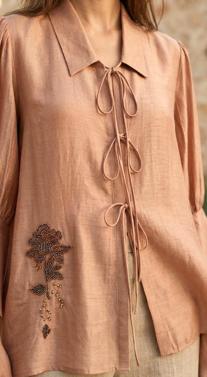 Pink Cotton Silk Shirt