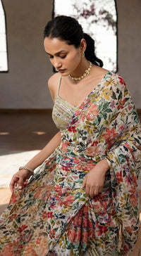 Floral Print Saree