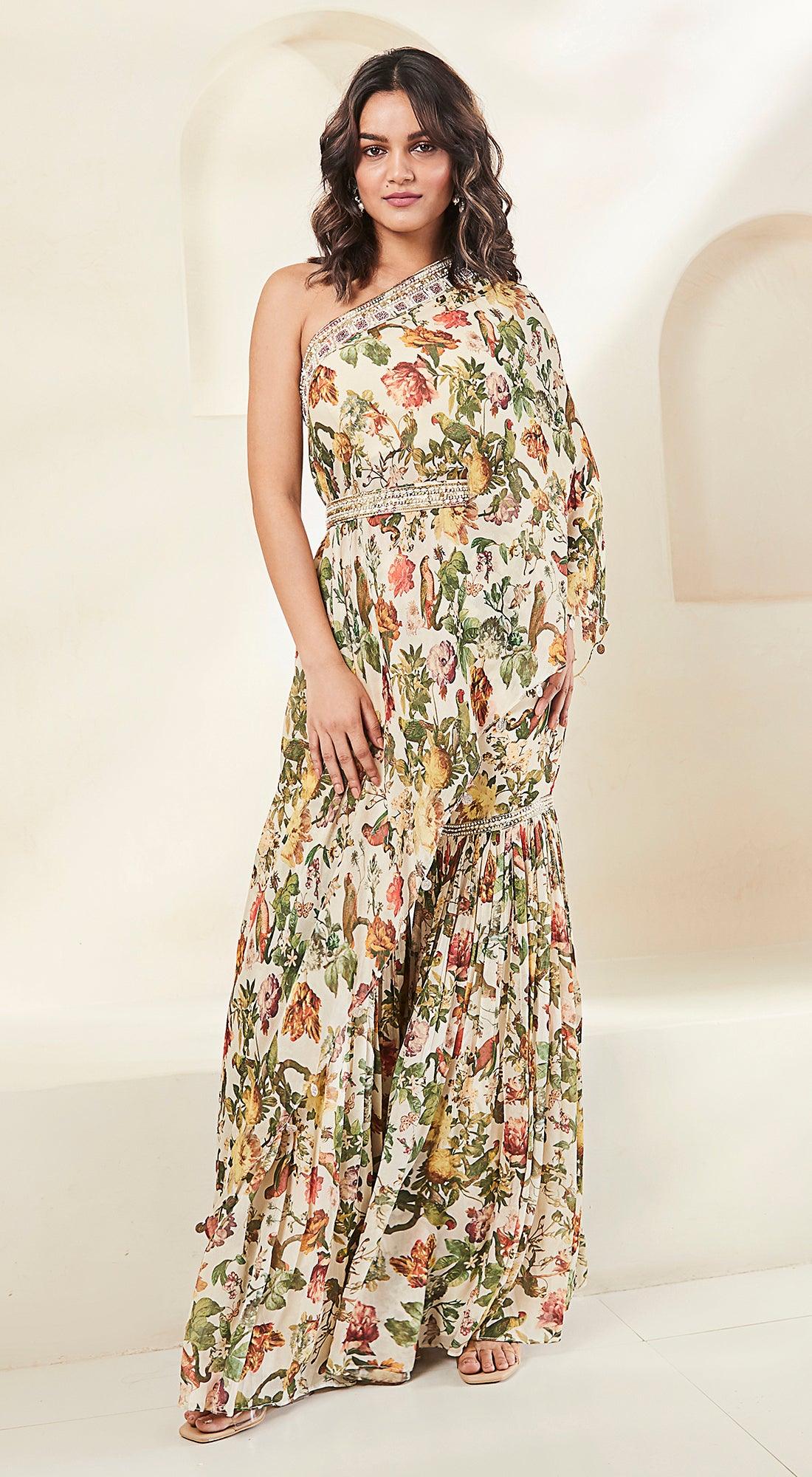 Ivory Printed Tunic Set