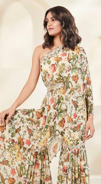 Ivory Printed Tunic Set