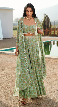 Pista Sharara Set With Cape