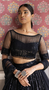 Black Sequins Lehenga Set - Basanti Kapde aur Koffee