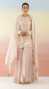 Pink Sequin Embellished Sharara Set - Basanti Kapde aur Koffee