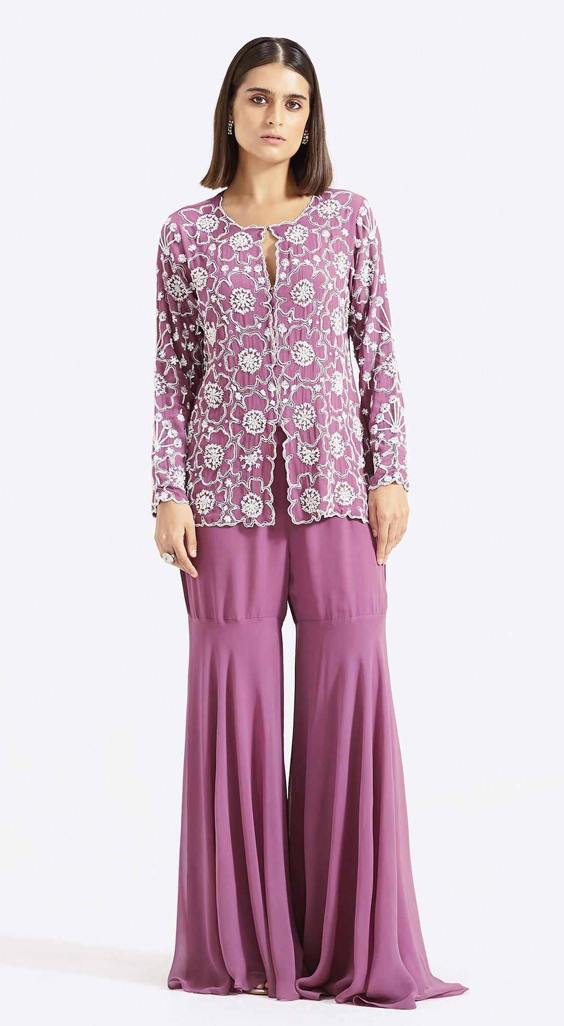 Purple Embroidered Co-Ords