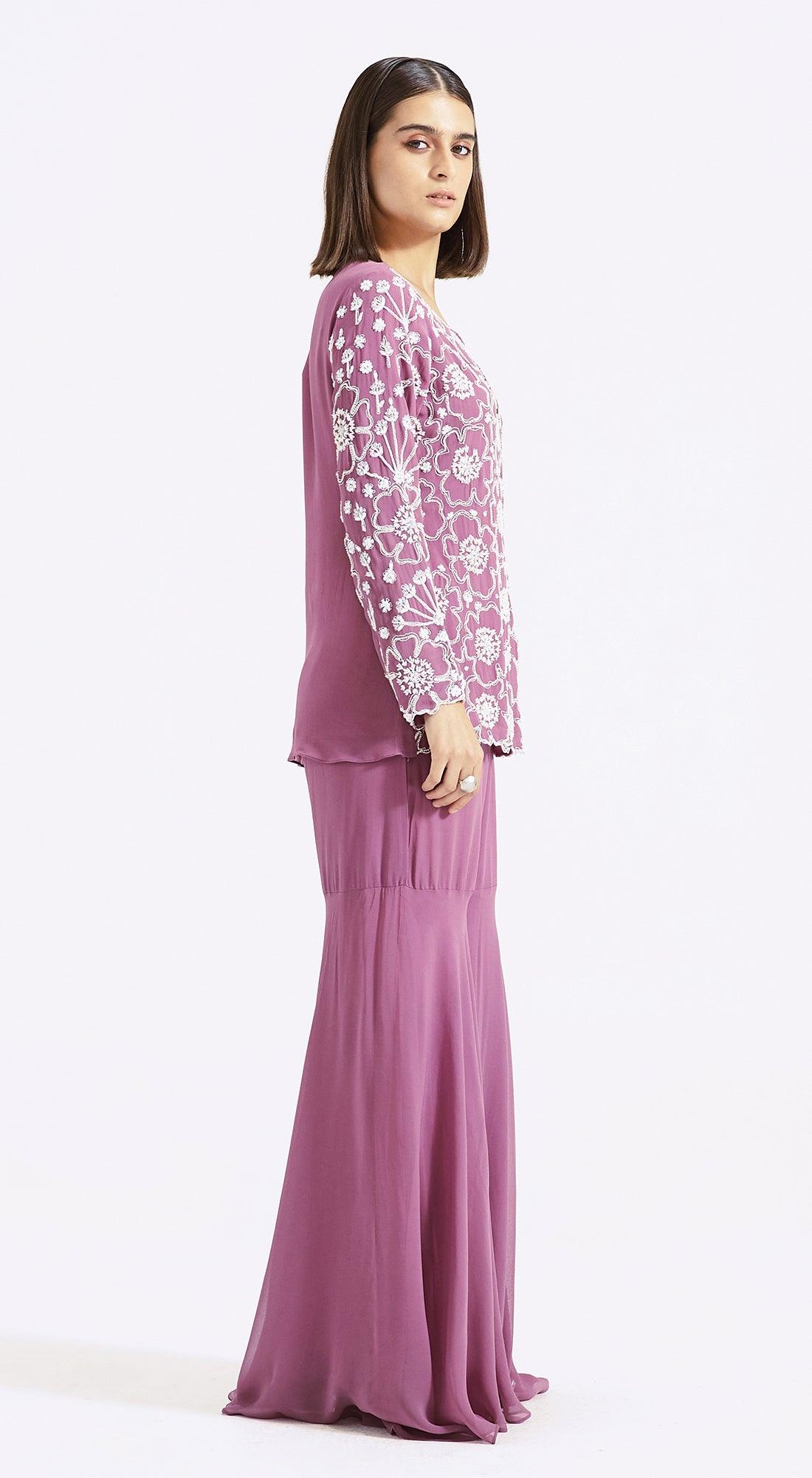 Purple Embroidered Co-Ords
