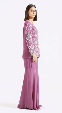 Purple Embroidered Co-Ords