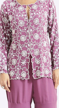 Purple Embroidered Co-Ords